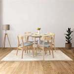Cusco 100cm Round Dining Table Scandinavian Style Solid Rubberwood Natural - Furniture > Dining