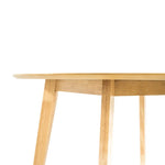 Cusco 100cm Round Dining Table Scandinavian Style Solid Rubberwood Natural - Furniture > Dining