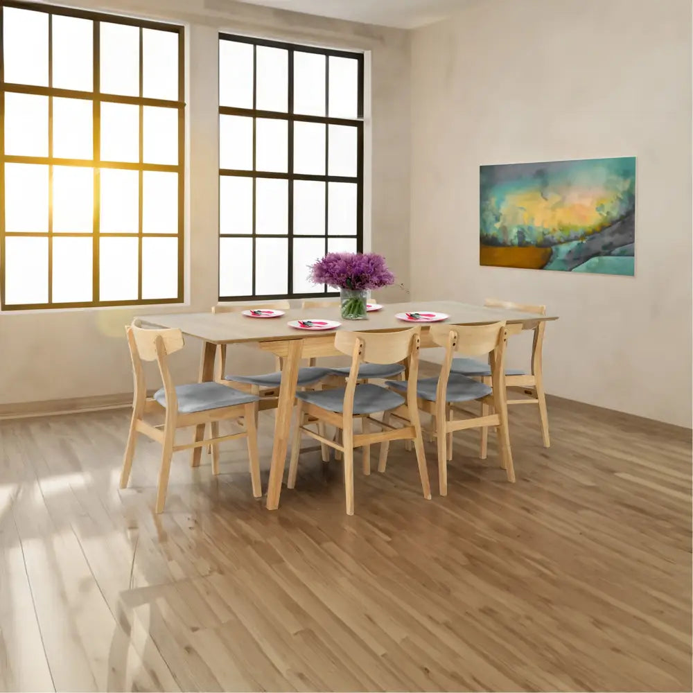 Cusco 150cm - 190cm Extendable Dining Table Scandinavian Style Solid Rubberwood - Furniture > Dining