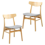 Cusco 2pc Set Dining Chair Fabric Seat Scandinavian Style Solid Rubberwood - Furniture > Dining