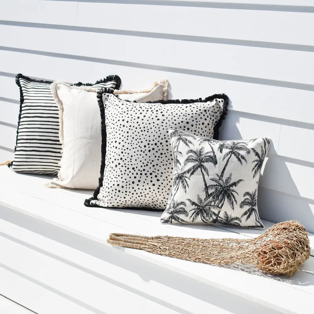 Cushion Cover-Coastal Fringe Natural-Solid Natural-60cm x 60cm - Home & Garden > Bedding