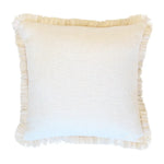 Cushion Cover-Coastal Fringe Natural-Solid Natural-60cm x 60cm - Home & Garden > Bedding