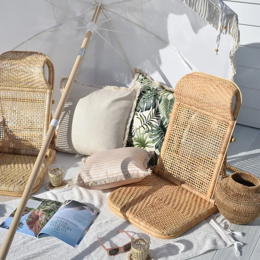 Cushion Cover-Coastal Fringe Natural-Solid Natural-60cm x 60cm - Home & Garden > Bedding