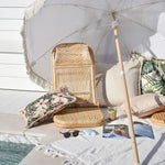 Cushion Cover-Coastal Fringe Natural-Solid Natural-60cm x 60cm - Home & Garden > Bedding