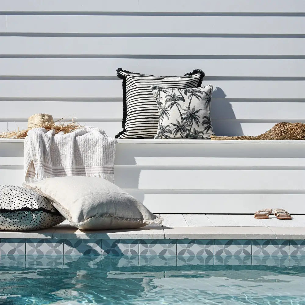 Cushion Cover-Coastal Fringe Natural-Solid Natural-60cm x 60cm - Home & Garden > Bedding