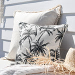 Cushion Cover-Coastal Fringe Natural-Solid Natural-60cm x 60cm - Home & Garden > Bedding