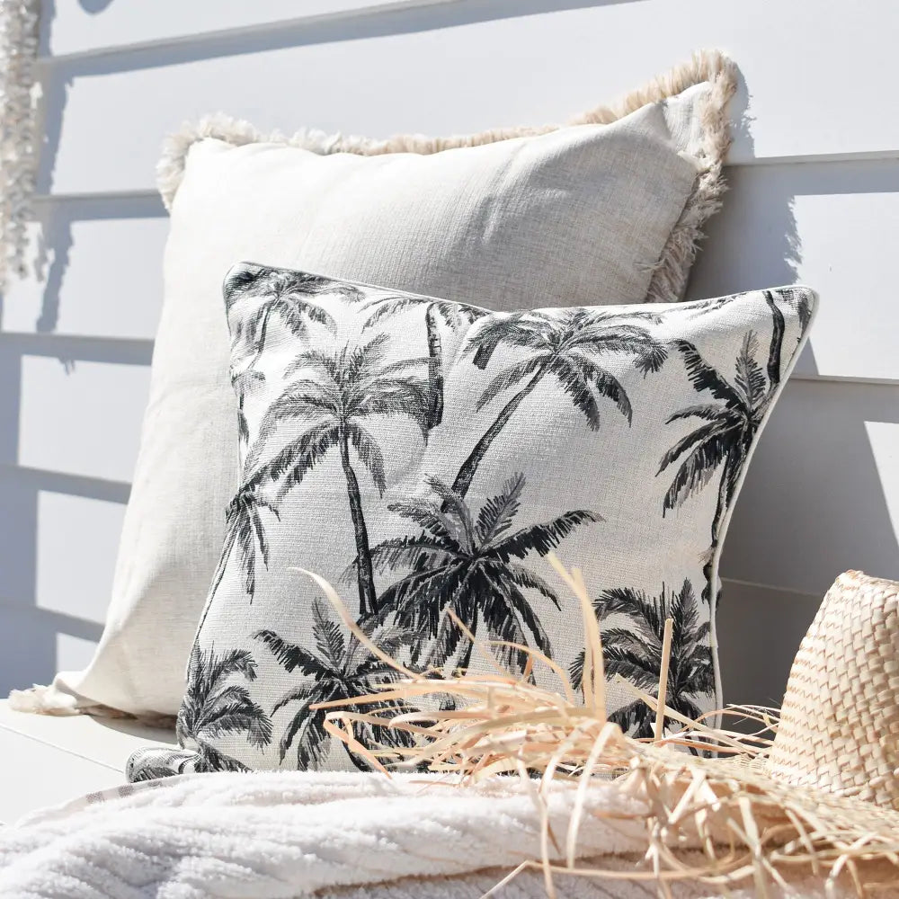 Cushion Cover-Coastal Fringe Natural-Solid Natural-60cm x 60cm - Home & Garden > Bedding