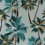 Cushion Cover-Coastal Fringe-Palm Trees Seafoam-45cm x 45cm - Home & Garden > Decor > Cushions & Throws