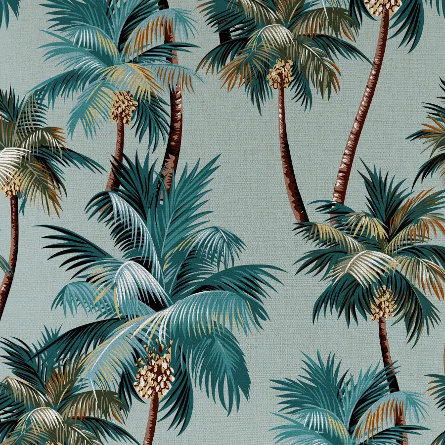 Cushion Cover-Coastal Fringe-Palm Trees Seafoam-60cm x 60cm - Home & Garden > Decor > Cushions & Throws