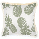 Cushion Cover-Coastal Fringe-Pineapples Sage-45cm x 45cm - Home & Garden > Bedding