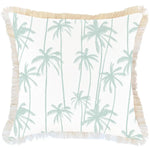 Cushion Cover-Coastal Fringe-Tall-Palms-Mint-60cm x 60cm - Home & Garden > Bedding