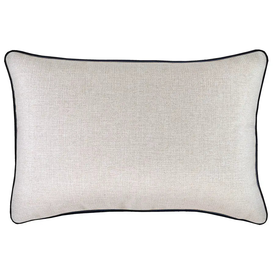 Cushion Cover-With Black Piping-Natural-35cm x 50cm - Home & Garden > Bedding