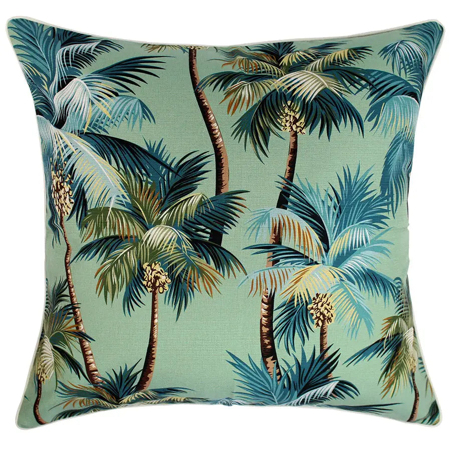 Cushion Cover-With Piping-Palm Trees Lagoon-60cm x 60cm - Home & Garden > Bedding