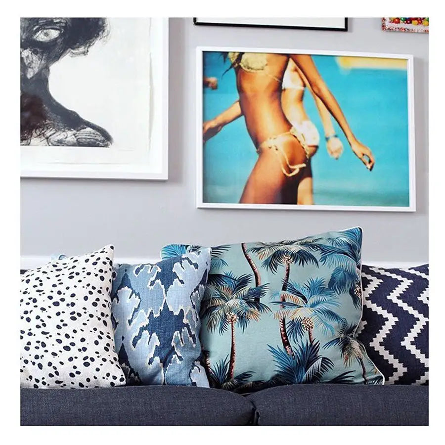Cushion Cover-With Piping-Palm Trees Lagoon-60cm x 60cm - Home & Garden > Bedding