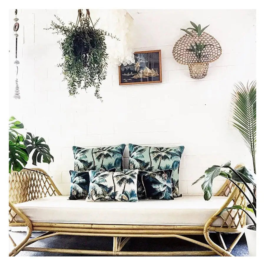 Cushion Cover-With Piping-Palm Trees Lagoon-60cm x 60cm - Home & Garden > Bedding
