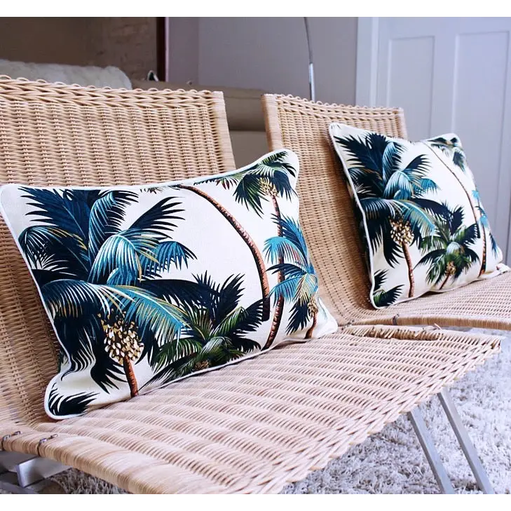 Cushion Cover-With Piping-Palm Trees Natural-35cm x 50cm - Home & Garden > Bedding
