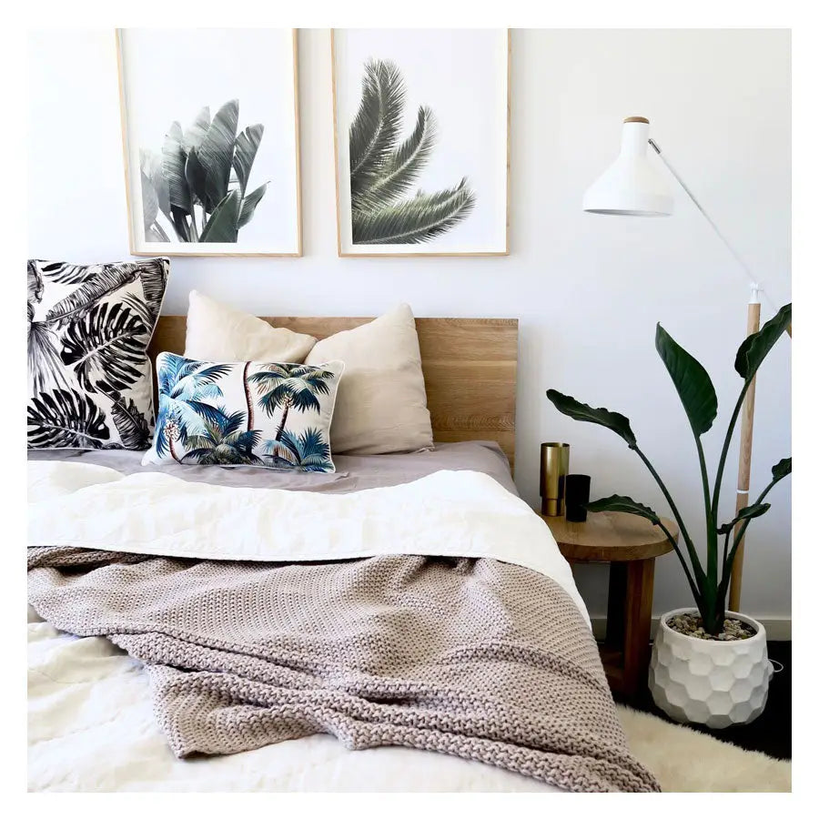 Cushion Cover-With Piping-Palm Trees Natural-35cm x 50cm - Home & Garden > Bedding