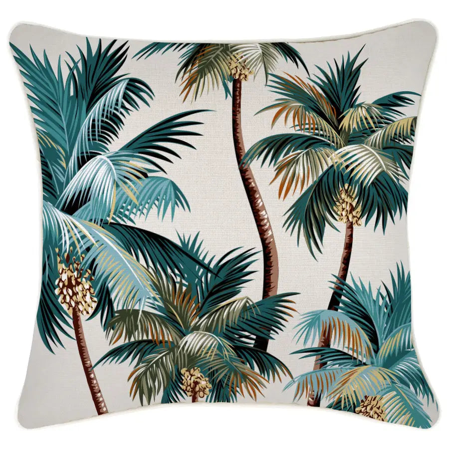 Cushion Cover-With Piping-Palm Trees Natural-45cm x 45cm - Home & Garden > Bedding