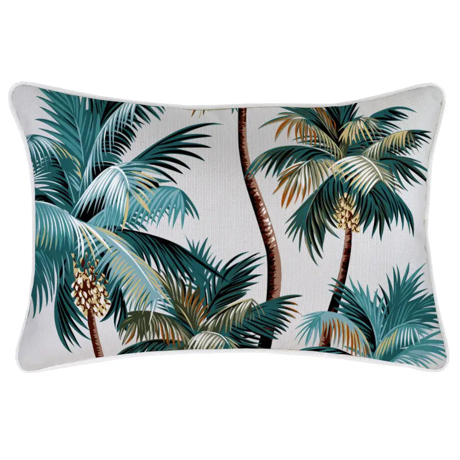Cushion Cover-With Piping-Palm Trees White-35cm x 50cm - Home & Garden > Bedding