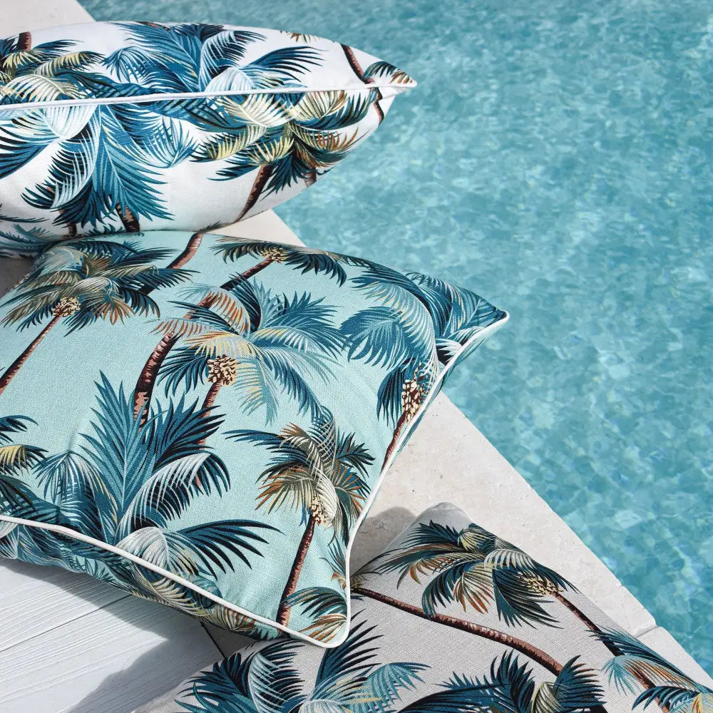 Cushion Cover-With Piping-Palm Trees White-60cm x 60cm - Home & Garden > Bedding