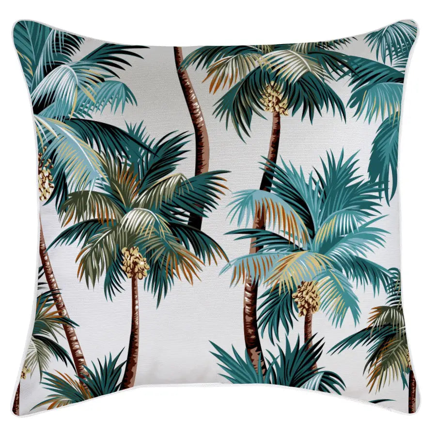 Cushion Cover-With Piping-Palm Trees White-60cm x 60cm - Home & Garden > Bedding