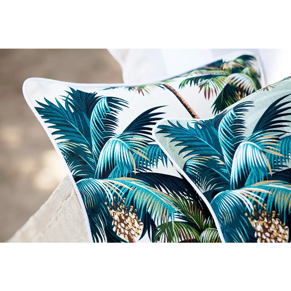 Cushion Cover-With Piping-Palm Trees White-60cm x 60cm - Home & Garden > Bedding