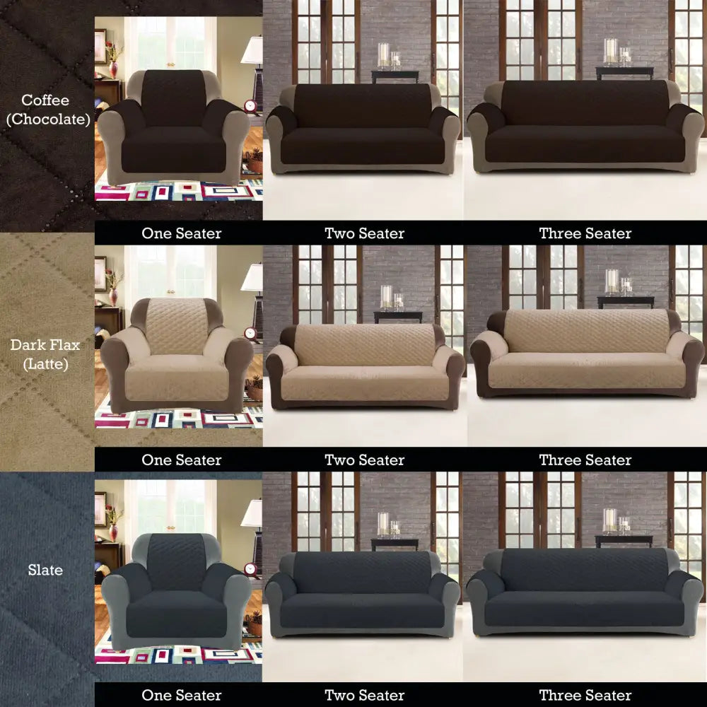 Custom Fit Sofa Cover Protector Two Seater Coffee (Chocolate) - Home & Garden > Decor