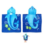 Cute Kids Cotton Hooded Towel Poncho 60 x 120 cm Dolphin - Home & Garden > Pool & Accessories > Beach Towels