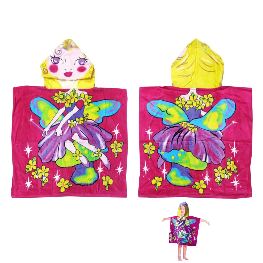 Cute Kids Cotton Hooded Towel Poncho 60 x 120 cm Fairy - Home & Garden > Bedding > Blankets & Throws