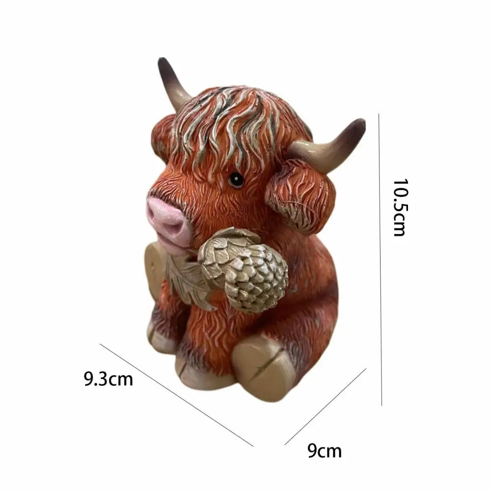 Cute Scottish Highland Cow Resin Statue - Nordic Home Decor Gift - Home & Garden > Decor > Vases & Table Decor