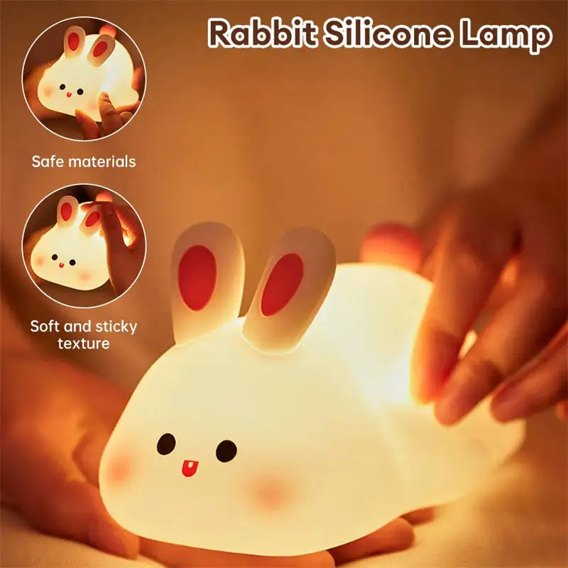 Cute Silicone Rabbit Night Light with Voice Control - Home & Garden > Lighting > Night Lights & Ambient Lighting