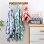 Cyan Premium Coral Fleece Towel Set - 1 Bath Towel (88x170cm) + 3 Hand Towels (35x35cm) - Soft Absorbent