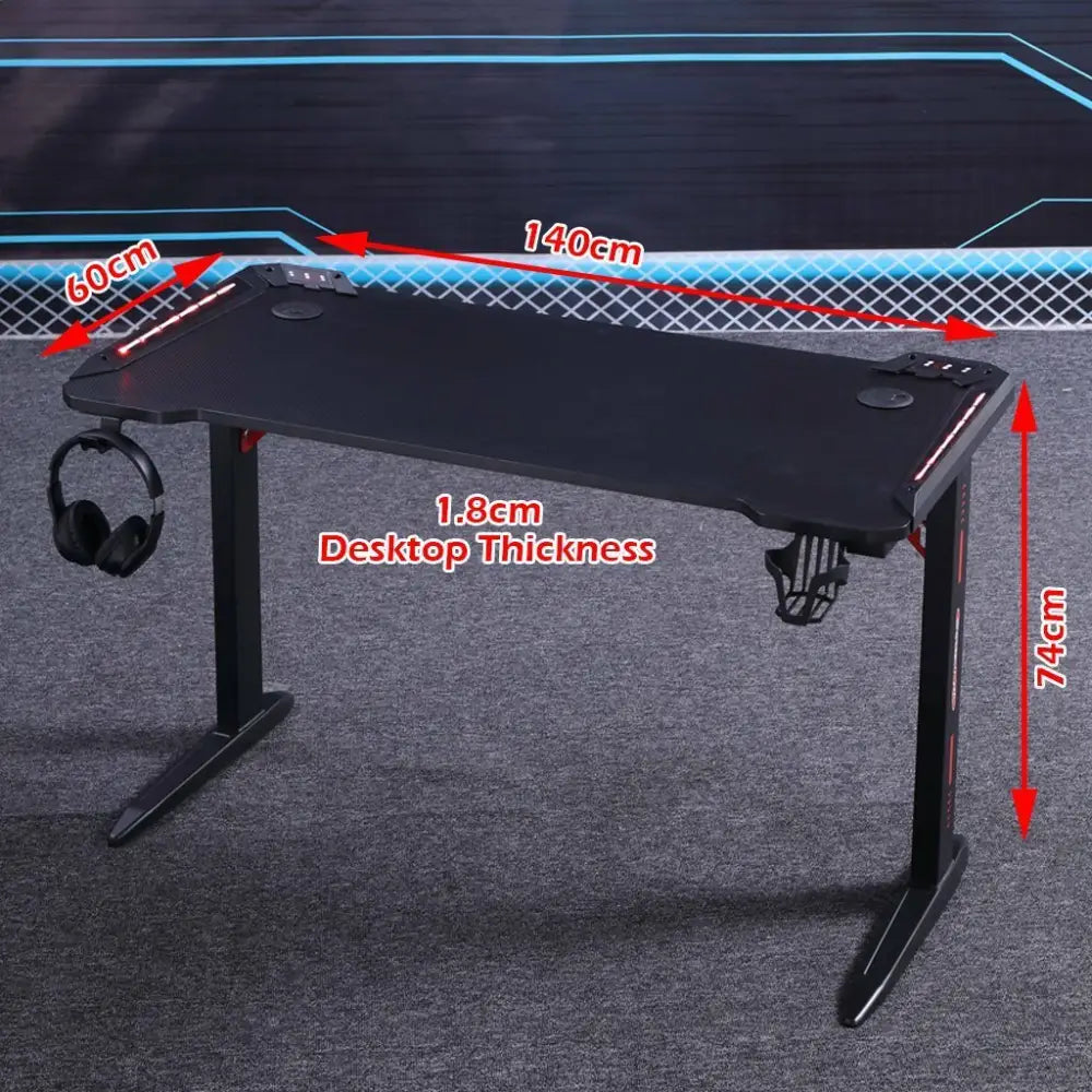 D2105 140cm Gaming Desk Desktop PC Computer Desks Desktop Racing Table Office Laptop Home AU - Furniture > Office