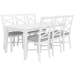 Daisy 7pc Dining Set 180cm Table 6 Chair Acacia Wood Hampton Furniture - White - Furniture > Dining