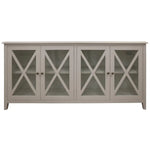 Daisy Buffet Table 180cm 4 Glass Door Solid Acacia Wood Hampton Furniture -White - Furniture > Dining > Dining Tables