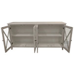 Daisy Buffet Table 180cm 4 Glass Door Solid Acacia Wood Hampton Furniture -White - Furniture > Dining > Dining Tables