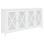 Daisy Buffet Table 180cm 4 Glass Door Solid Acacia Wood Hampton Furniture -White - Furniture > Dining > Dining Tables