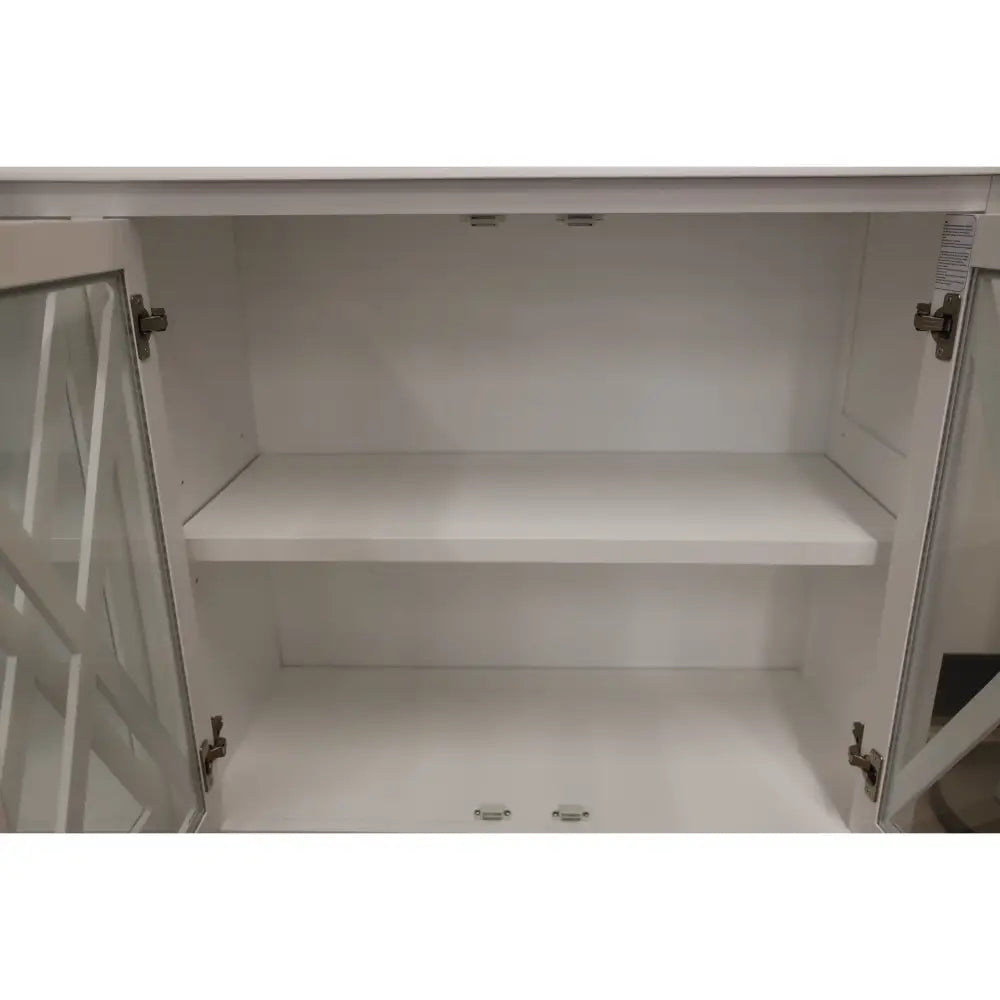 Daisy Buffet Table 180cm 4 Glass Door Solid Acacia Wood Hampton Furniture -White - Furniture > Dining > Dining Tables