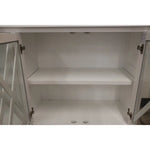 Daisy Buffet Table 180cm 4 Glass Door Solid Acacia Wood Hampton Furniture -White - Furniture > Dining > Dining Tables