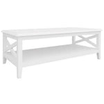 Daisy Coffee Table 120cm Rectangular Solid Acacia Wood Hampton Furniture - White - Furniture > Living Room > Coffee