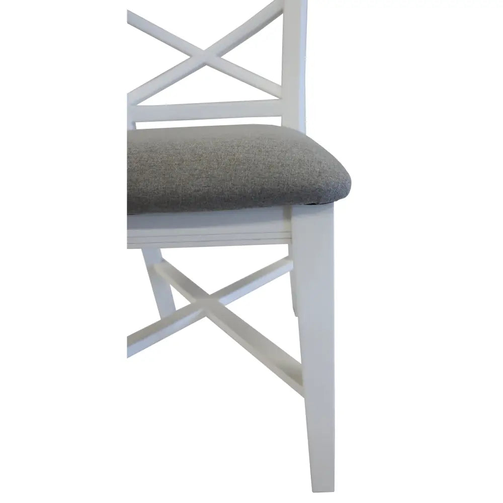 Daisy Dining Chair Set of 2 Solid Acacia Timber Wood Hampton Furniture - White - Furniture > Dining