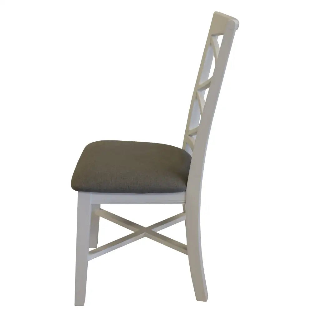 Daisy Dining Chair Set of 2 Solid Acacia Timber Wood Hampton Furniture - White - Furniture > Dining