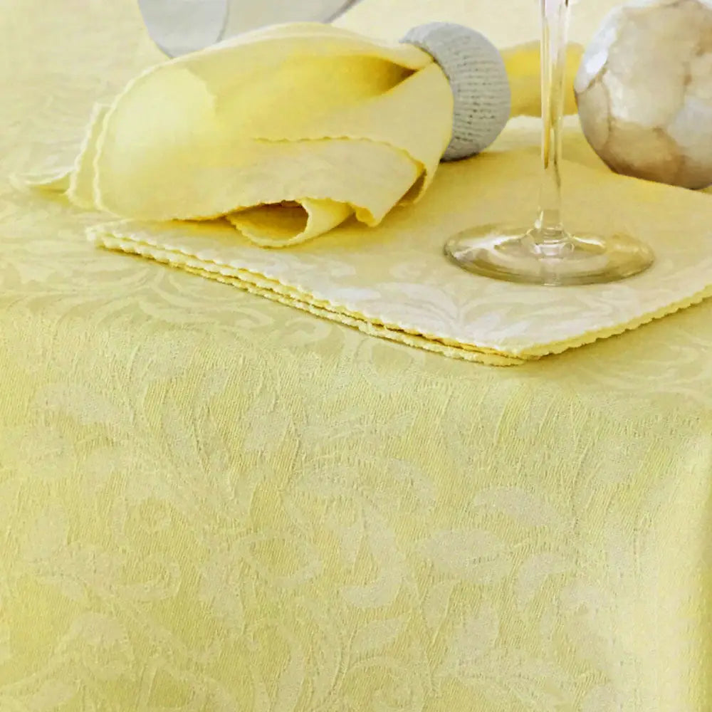 Damask Embossed Tablecloth 180 x 180 cm Sunshine - Home & Garden > Kitchenware