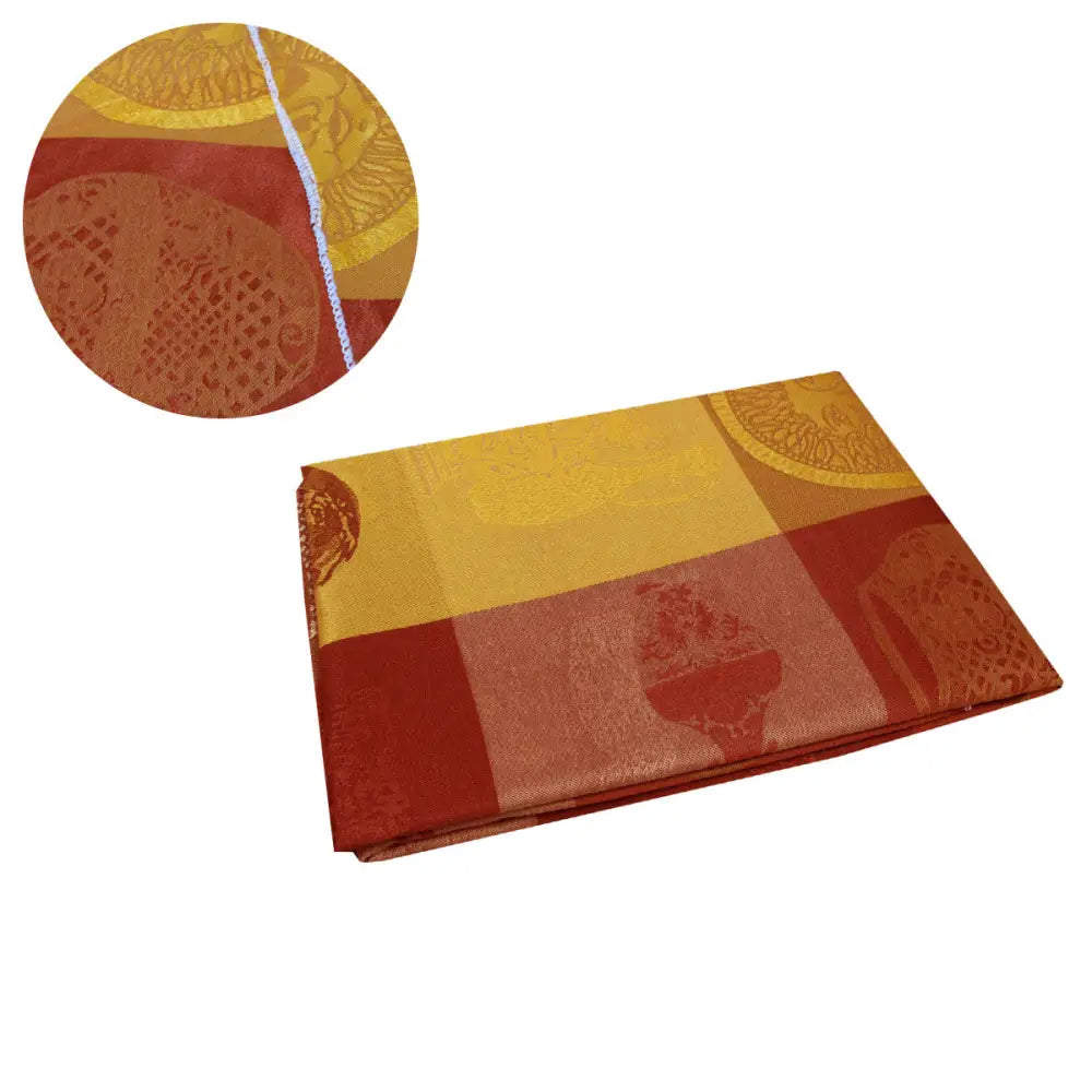 Damask Jacquard Polyester Tablecloth 180cm Round Ambrose Rust - Home & Garden > Kitchenware