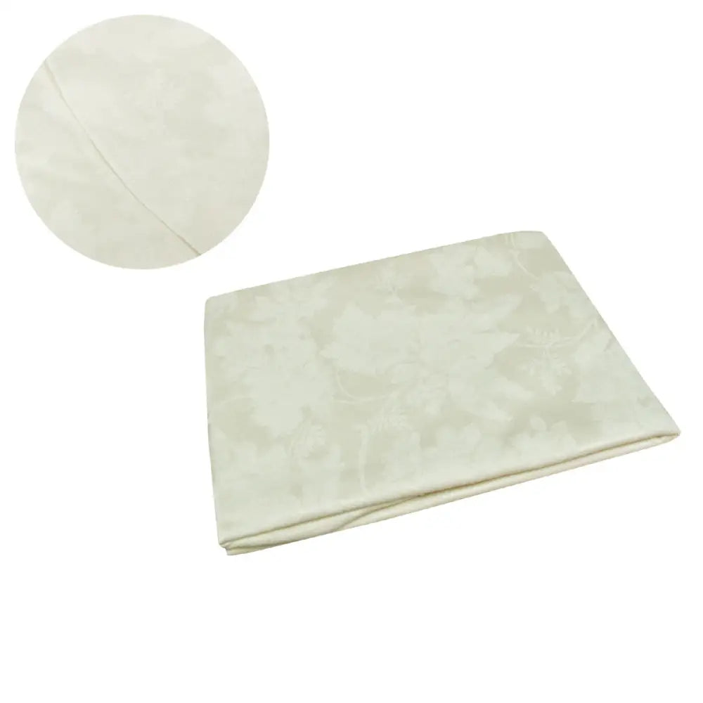 Damask Jacquard Polyester Tablecloth 180cm Round Grapes Cream - Home & Garden > Kitchenware
