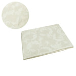 Damask Jacquard Polyester Tablecloth 180cm Round Small Leaf Cream - Home & Garden > Kitchenware