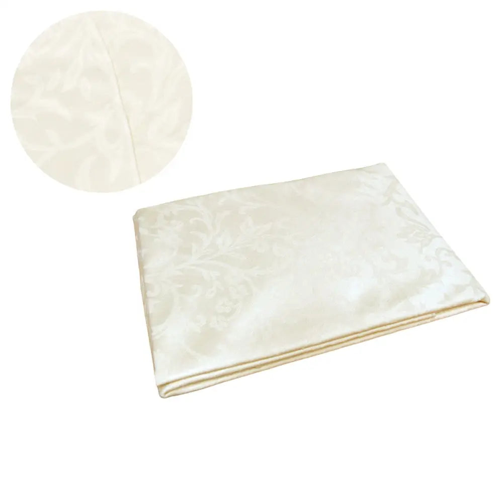 Damask Jacquard Polyester Tablecloth 180cm Round Spring Cream - Home & Garden > Kitchenware