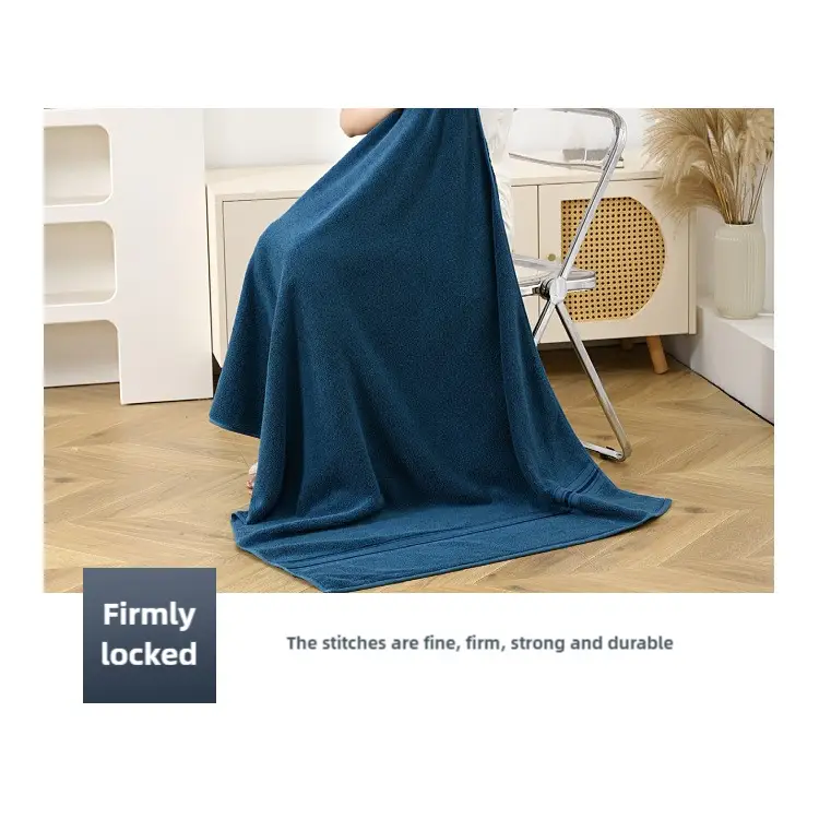 Dark Blue Luxury Cotton Towel Set(Towel + Bath Towel) - Quick Dry Extra Thick & Absorbent Perfect for Bath & Beach