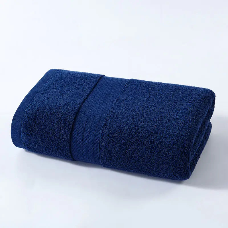 Dark Blue Premium Thick Cotton Bath Towel for Adults - Soft and Absorbent Bathroom Towel - Home & Garden > Bathroom