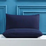 Dark Blue Ultra Soft Brushed Waterproof Pillow Protectors (Set of 2) - 50x70cm Stain & Spill Guard for Bed